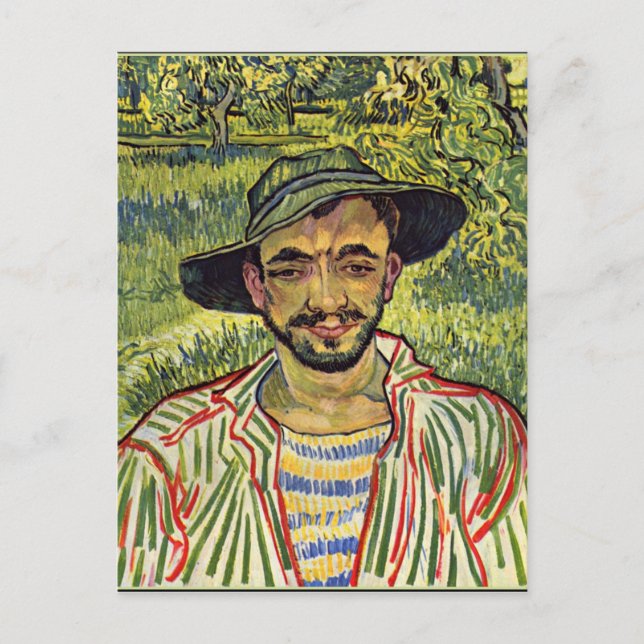 Van Gogh - Gardener (även känd som Young Peasant) Vykort (Framsida)