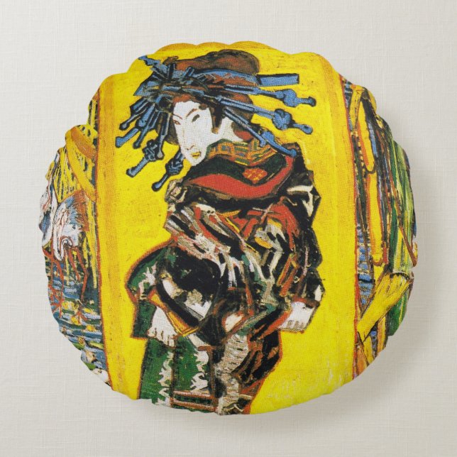 Van Gogh Geisha Rund Kudde (Framsidan)