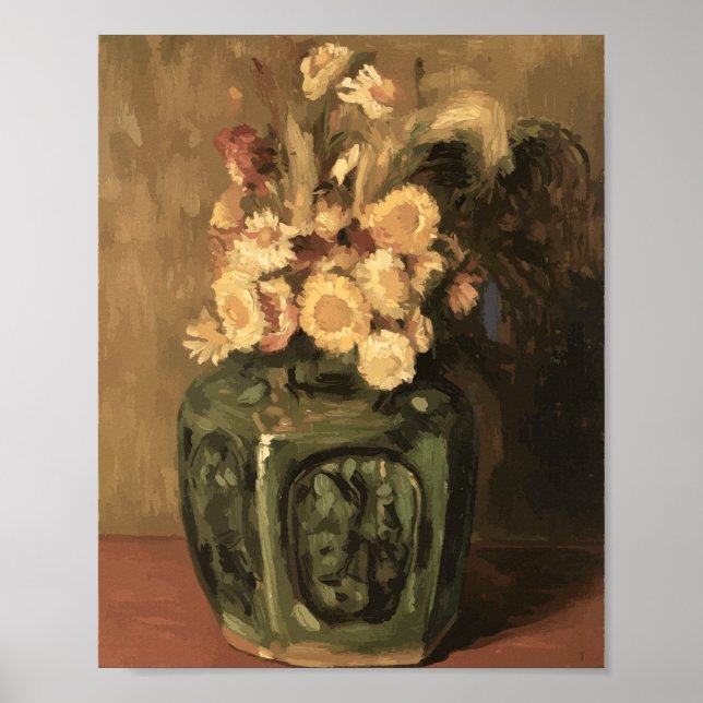 Van Gogh Ginger Jar with Chrysanthemums  Poster (Framsidan)