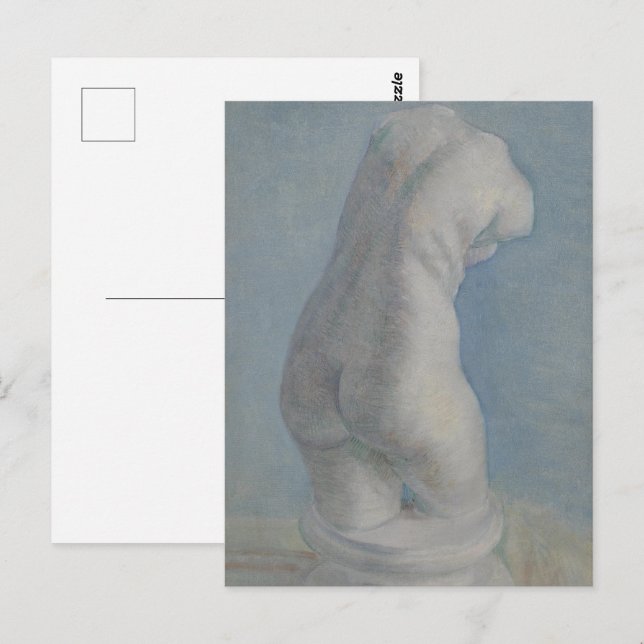 Van Gogh Gips Torso - Blå Klassisk Konst Vykort (Fram/baksida)
