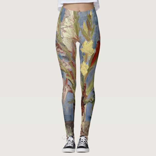 Van Gogh Gladioli och China Asters GalleryHD Art Leggings (Framsida)