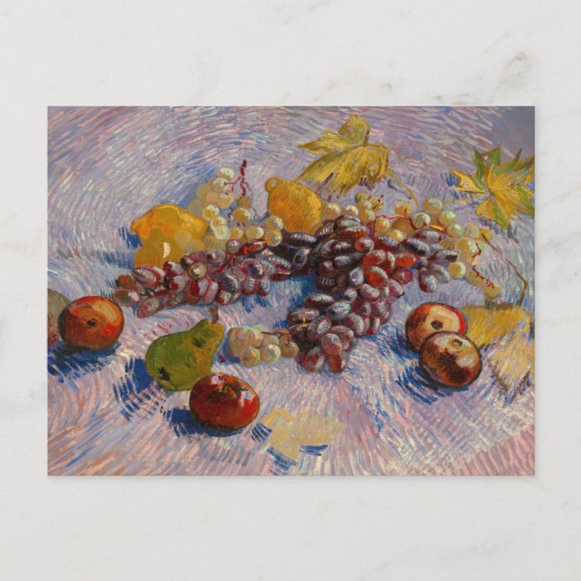Van Gogh Grapes Lemons Pears Apples still Life Pos Vykort (Framsida)