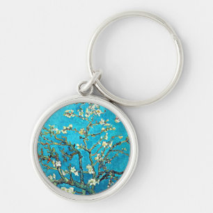 Van Gogh: Grenar med Blommar av mandel Rund Silverfärgad Nyckelring