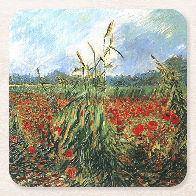 Van Gogh - Grönt Öron of Wheat Underlägg Papper Kvadrat (Framsidan)
