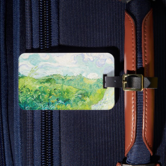 Van Gogh Grönt Wheat Fält Auvers. Impressionism Bagagebricka (Framsida Insitu 4)