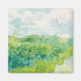 Van Gogh. Grönt Wheat Fält Auvers. Impressionism Magnet