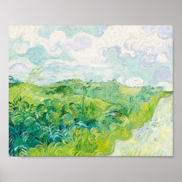 Van Gogh. Grönt Wheat Fält Auvers. Impressionism Poster