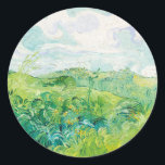Van Gogh. Grönt Wheat Fält Auvers. Impressionism Runt Klistermärke<br><div class="desc">Van Gogh "Grönt Wheat Fält,  Auvers" dekal.</div>