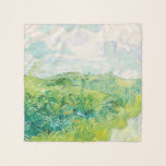 Van Gogh. Grönt Wheat Fält Auvers. Impressionism Sjal<br><div class="desc">Van Gogh "Grönt Wheat Fält,  Auvers" scarf.</div>