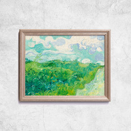 Van Gogh Grönt Wheat Fält Old Art Poster