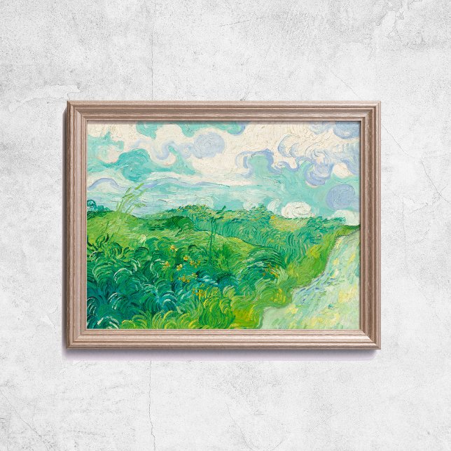 Van Gogh Grönt Wheat Fält Old Art Poster (Van Gogh Green Wheat Fields Old Art Poster
)