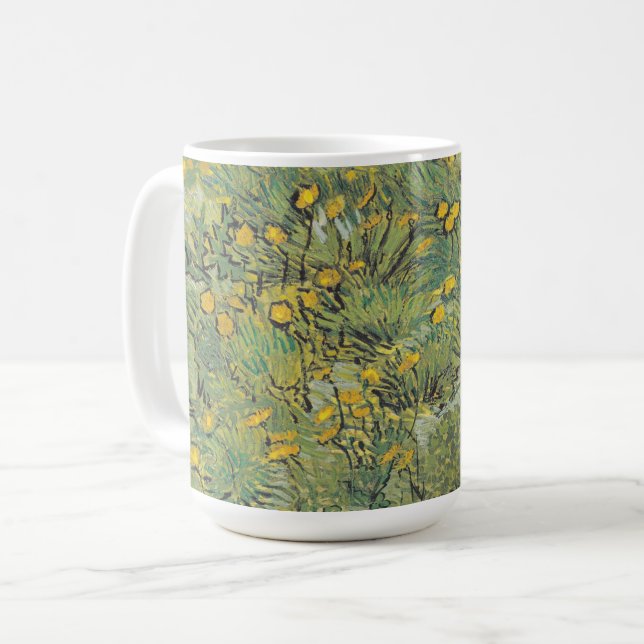 Van Gogh Gul Äng - Klassisk Blommig Konst Kaffemugg (Framsida vänster)