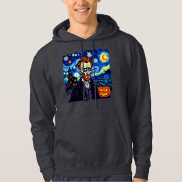 Van Gogh Halloween Porträtt - Starry Natt med Pu Hoodie