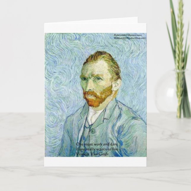 Van Gogh "Hårt Arbete" Visdoms Citat Gåvor & Kort (Framsida)