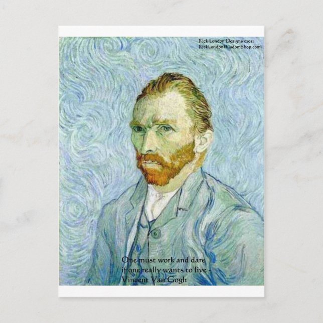 Van Gogh "Hårt Arbete" Visdoms Citat Gåvor & Kort (Framsida)