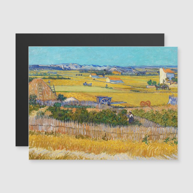 Van Gogh - Harvest at La Crau Magnetic Card (Fram/baksida)