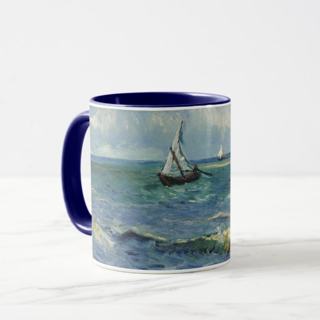 Van Gogh havsutsikt vid Saintes Maries de la Mer Mugg (Framsida vänster)