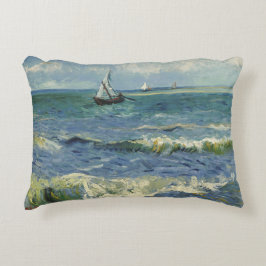 Van Gogh havsutsikt vid Saintes Maries de la Mer Prydnadskudde
