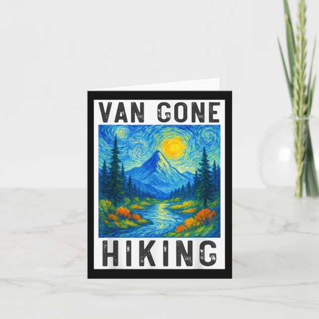 Van Gogh Hiking, Camping Mountains Nature, Funny H Kort (Framsida)