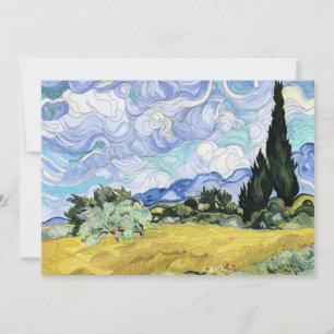 Van Gogh - Hjulfält med cypressar, berömd konst Julkort