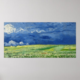 Van Gogh - Hjulfält under moln Poster
