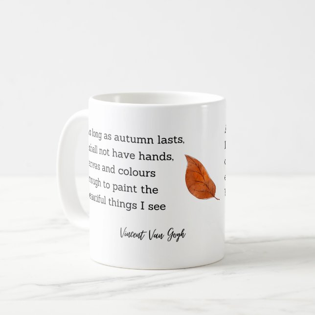 Van Gogh Höst Citat Dekoration För Hemmet Kaffemugg (Framsida vänster)
