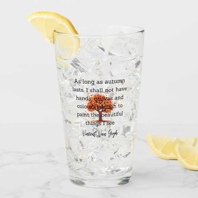 Van Gogh Höstcitat Dekoration för Hemmet Glaskopp (Framsida Ice)