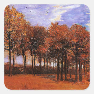 Van Gogh - Höstlandskap Fyrkantigt Klistermärke