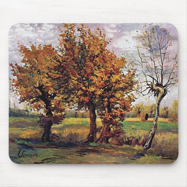 Van Gogh - Höstlandskap med fyra träd Musmatta (Framsidan)