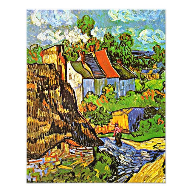 Van Gogh - Houses in Auvers Fototryck (Framsidan)
