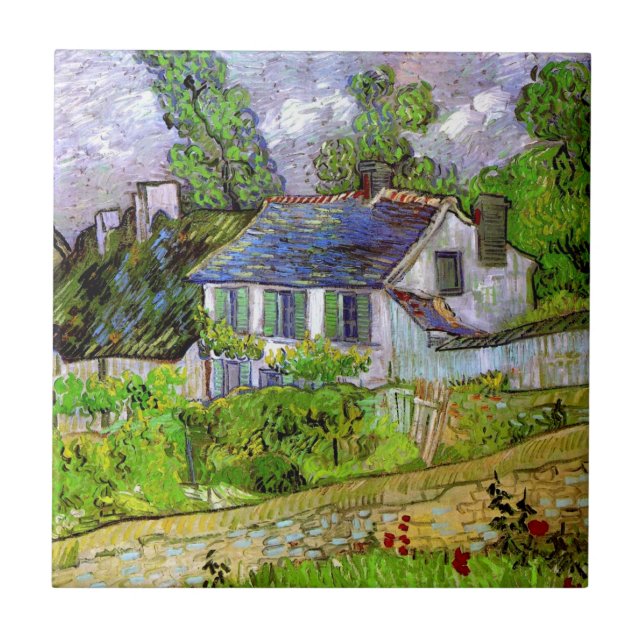 Van Gogh - Houses in Auvers Kakelplatta (Framsidan)