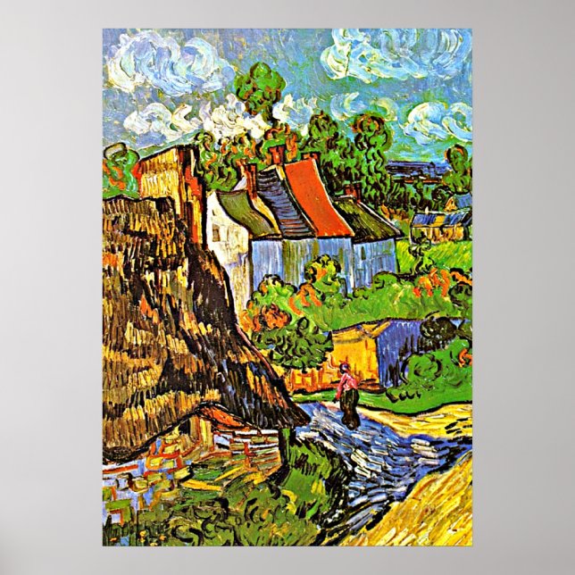 Van Gogh - Houses in Auvers Poster (Framsidan)