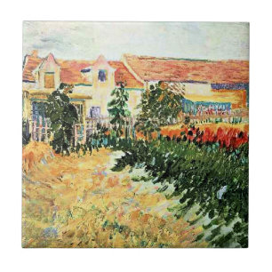 Van Gogh - Hus med solrosor Kakelplatta