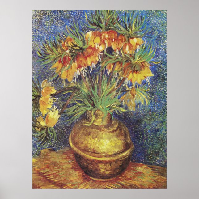 Van Gogh Imperial Fritillaries in Copper Vase Poster (Framsidan)