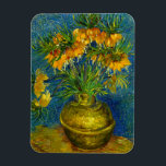 Van Gogh Imperial Fritillaries Magnet<br><div class="desc">Magnet med Vincent van Goghs oljepreparerande kejserliga vänner i Copper Vas (1887). Vackert gula blommor adorn vas mot en blå bakgrund. En fantastisk gåva till fläkt av postimperialism och nederländsk konst!</div>