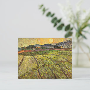 Van Gogh - Inneslutet Fält med Stigning Sol Vykort