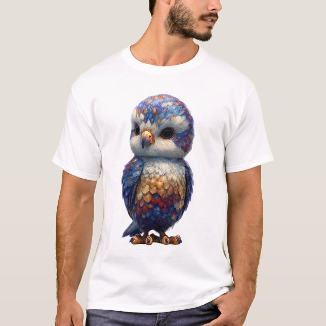 Van Gogh Inspirerad Impasto Prism Ugglor Män T Shirt (Framsida)