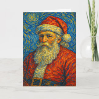 Van Gogh-inspirerad Santa Claus i stjärnnatt Kort