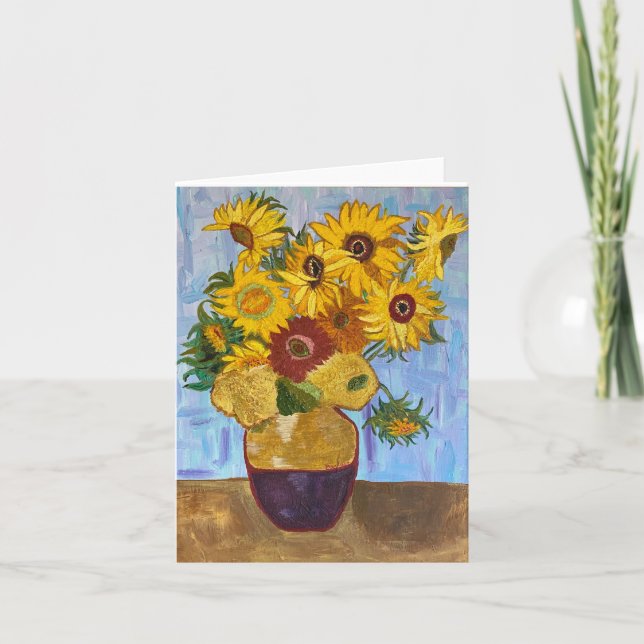 Van Gogh inspirerade till solroskort Anteckningskort (Framsida)