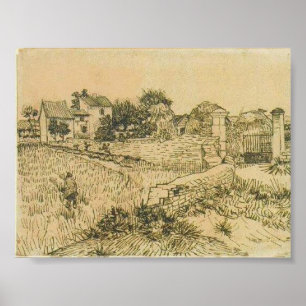 Van Gogh - Intrance Grind till en gårm med Haystac Poster
