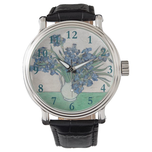 Van Gogh Iris Vas Målning Impressionism Armbandsur (Framsida)