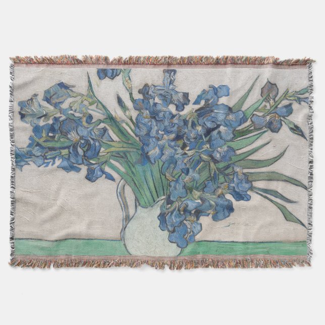 Van Gogh Iris Vas Målning Impressionism Filt (Framsidan)