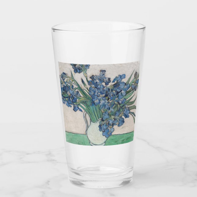 Van Gogh Iris Vas Målning Impressionism Glaskopp (Framsida)