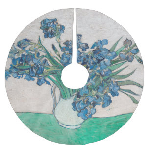Van Gogh Iris Vas Målning Impressionism Julgransmatta Borstad Polyester
