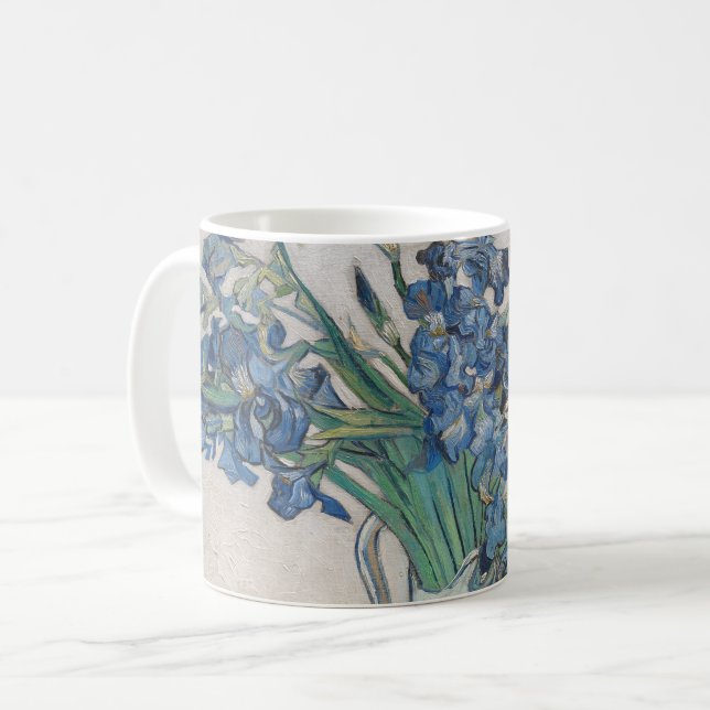 Van Gogh Iris Vas Målning Impressionism Kaffemugg (Framsida vänster)