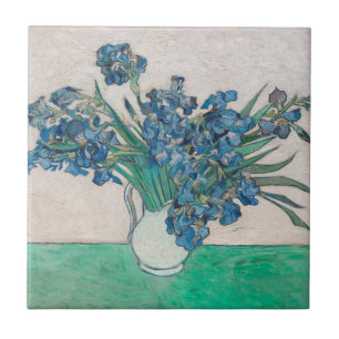 Van Gogh Iris Vas Målning Impressionism Kakelplatta