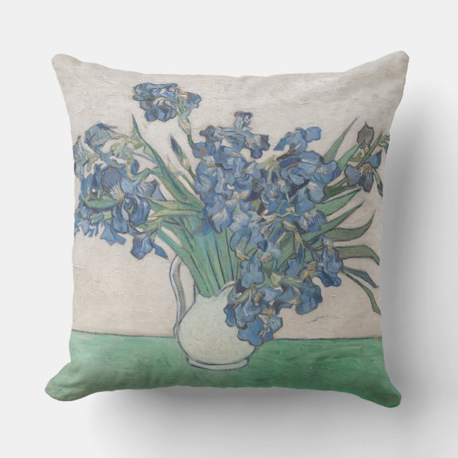 Van Gogh Iris Vas Målning Impressionism Kudde (Framsida)