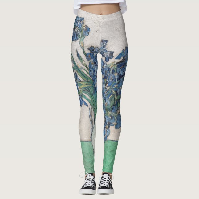 Van Gogh Iris Vas Målning Impressionism Leggings (Framsida)