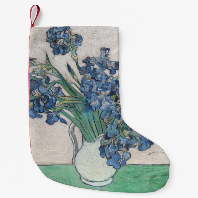 Van Gogh Iris Vas Målning Impressionism Liten Julstrumpa (Framsidan)
