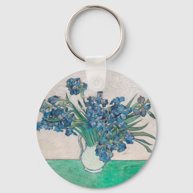 Van Gogh Iris Vas Målning Impressionism Nyckelring (Framsida)